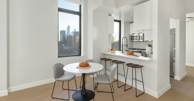 Empty dining room before staging