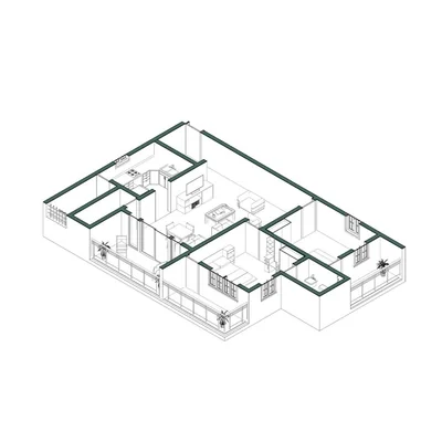 Empty room before virtual staging