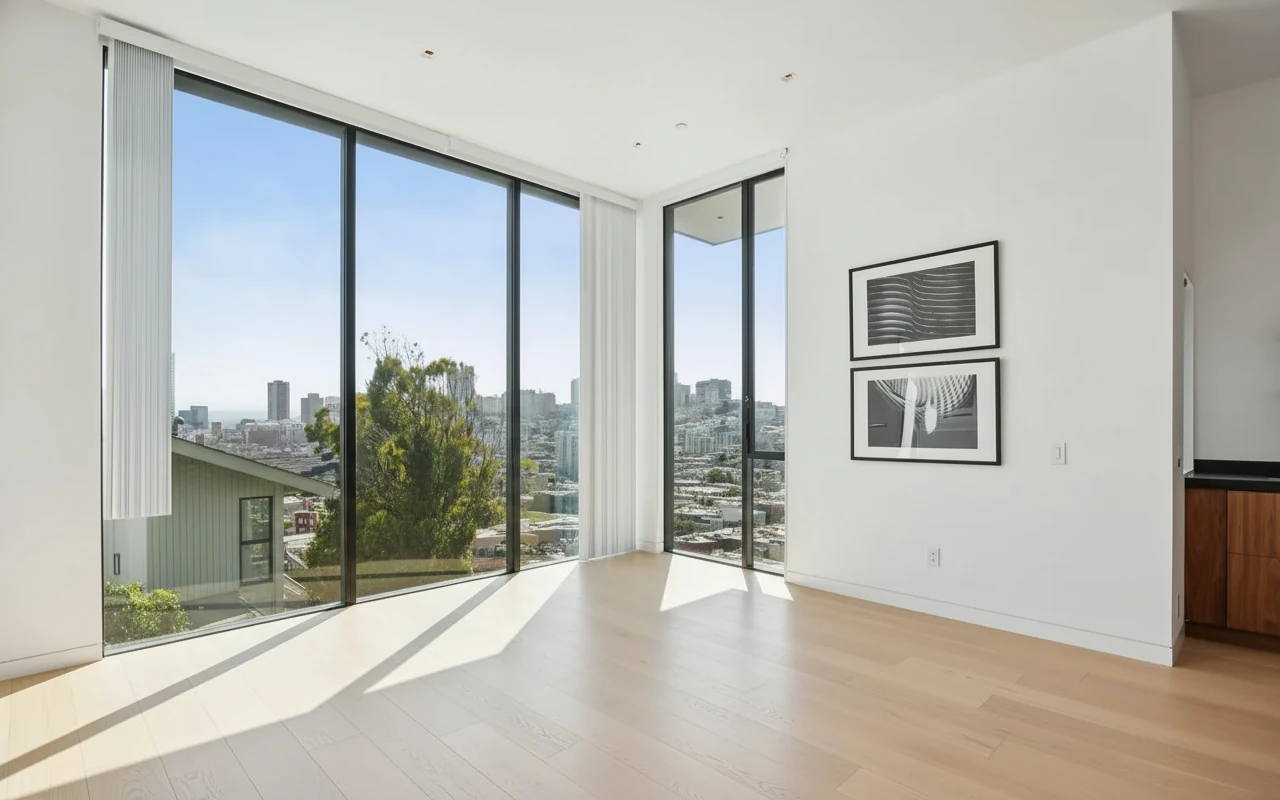 Empty room before virtual staging