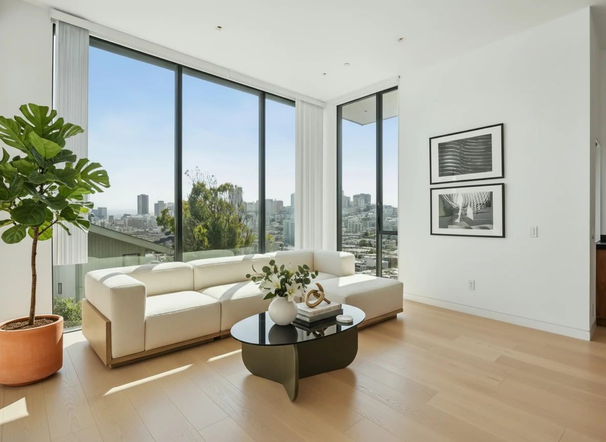 Empty room before virtual staging