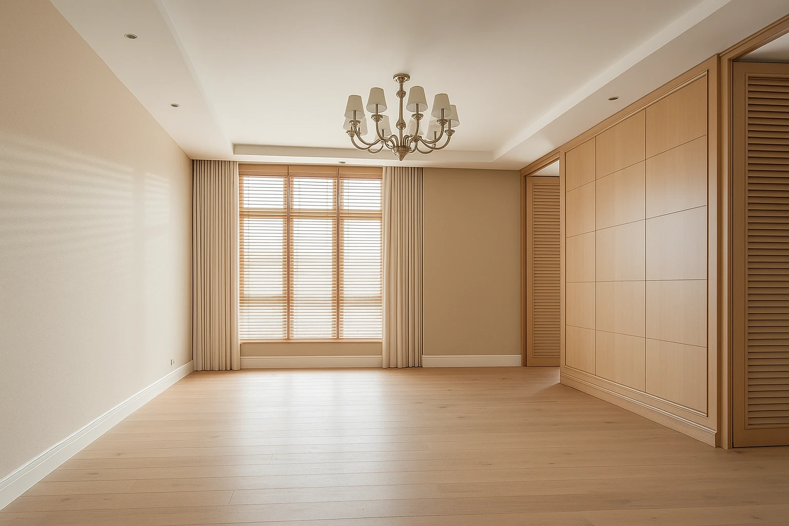 Empty room before virtual staging