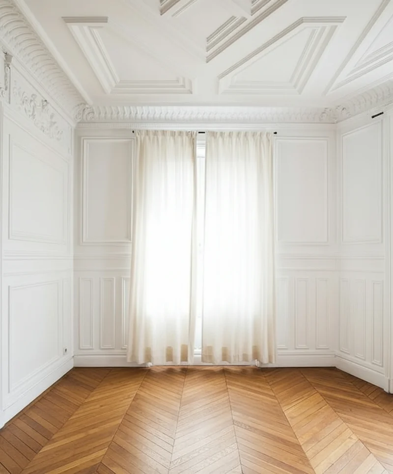 Empty room before virtual staging